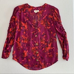 Anthropologie | Maeve Jourdain Floral Blouse